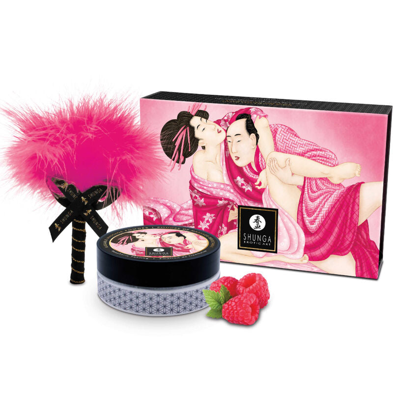 SHUNGA - EETBAAR MASSAGEPOEDER KIT FRAMBOOS