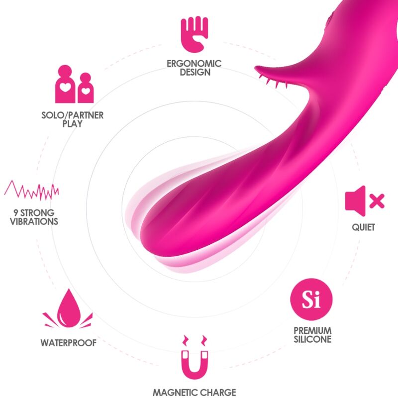 ARMONY - ROMANCE VIBRATOR MET STIMULATOR FUCHSIA