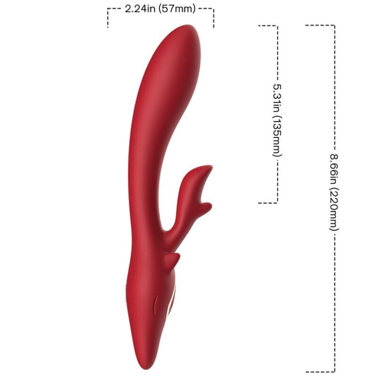 ARMONY - ELK VIBRATOR RABBIT GEBOGEN ROOD