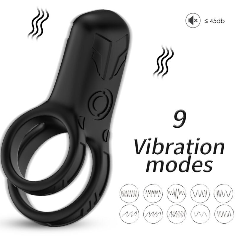 ARMONY - DUBBELE RING VIBRATOR ZWART