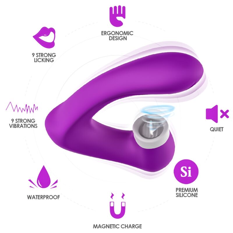 ARMONY - SECRETKISS LIKKENDE TRILLENDE CLIT & GEBOGEN PAARSE VIBRATOR