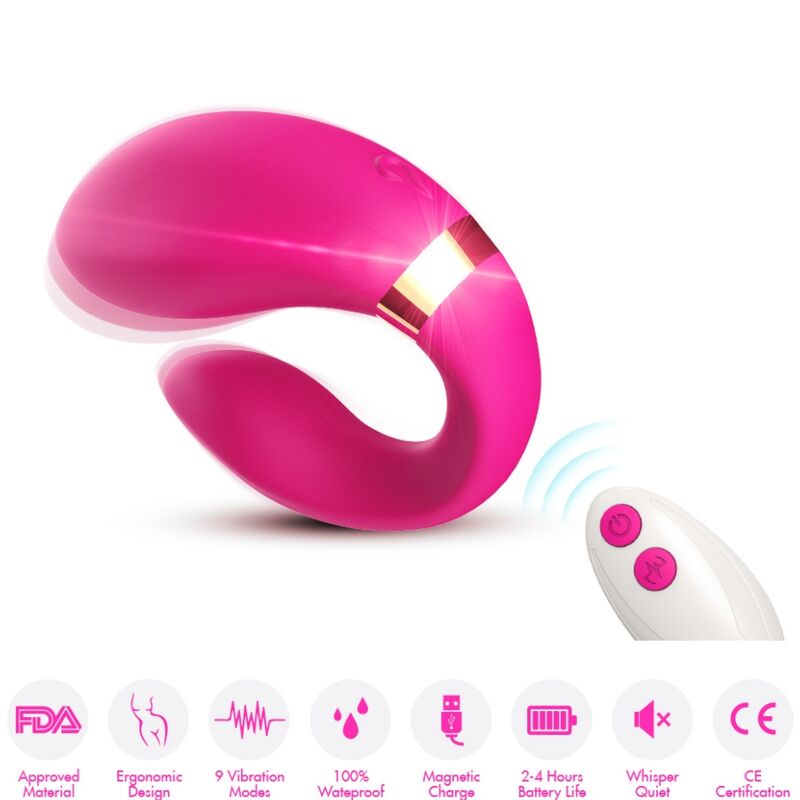 ARMONY - CRESCENT VIBRATOR VOOR KOPPELS AFSTANDSBEDIENING FUCHSIA