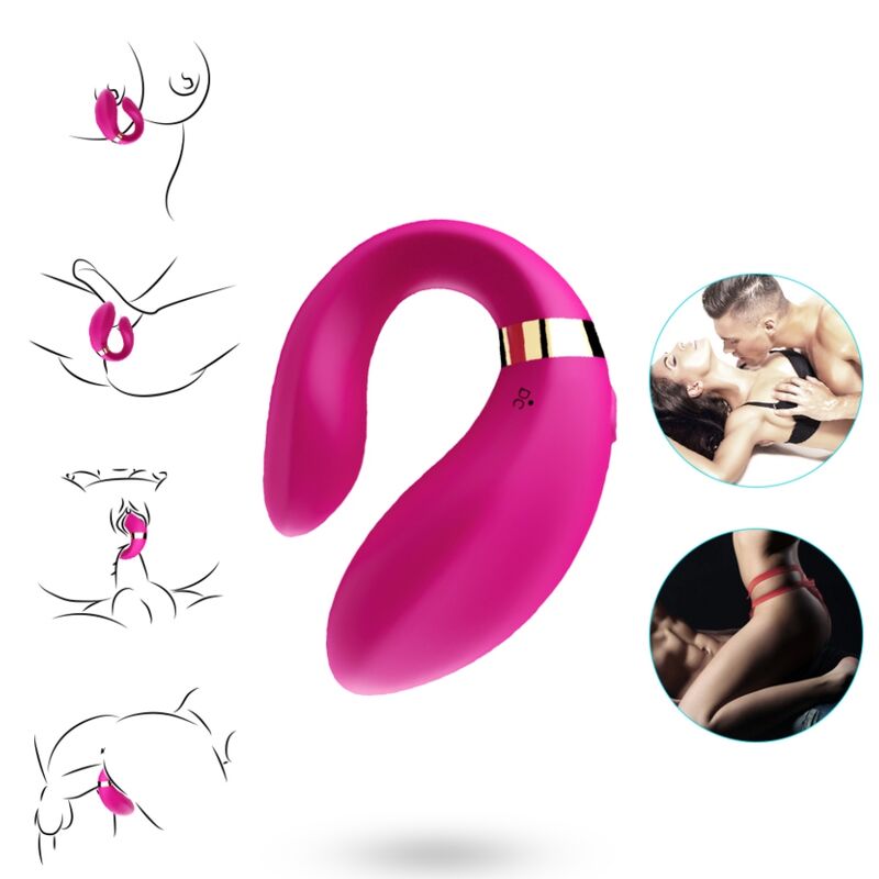 ARMONY - CRESCENT VIBRATOR VOOR KOPPELS AFSTANDSBEDIENING FUCHSIA