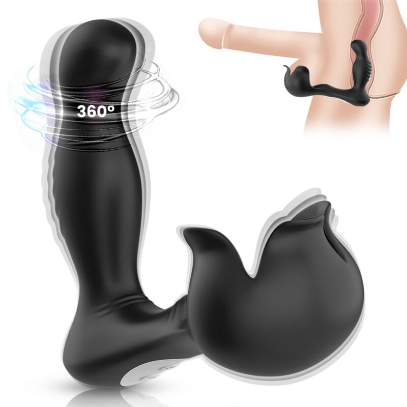 ARMONY - SURROUND VIBRATOR ANAAL & STIMULATOR TESTIKELS AFSTANDSBEDIENING ZWART
