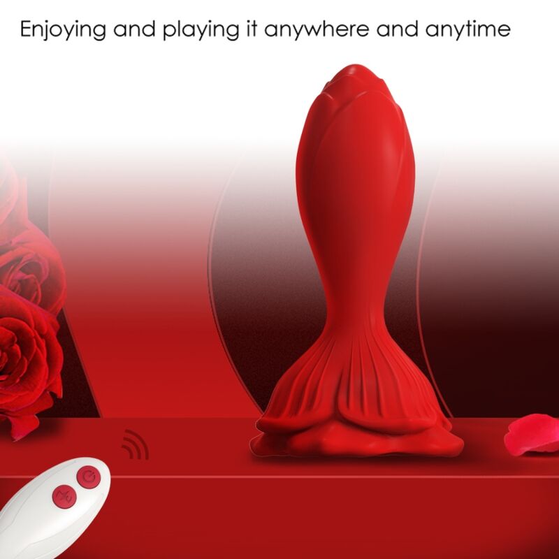 ARMONY - ROZE VIBRATOR & ANALE PLUG KLEINE AFSTANDSBEDIENING ROOD