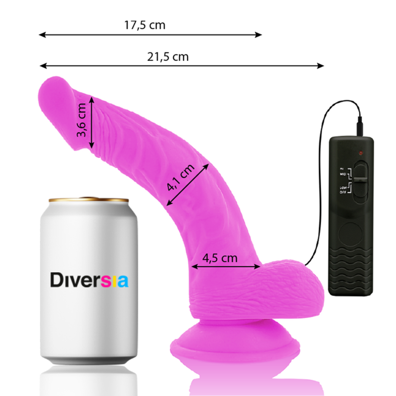 DIVERSIA - FLEXIBELE TRILLENDE DILDO PAARS 21.5 CM -O- 4.5 CM