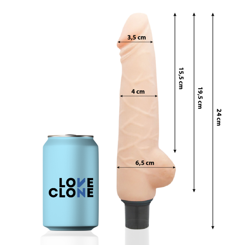LOVECLONE - HARALD ZELFSMEERDE VIBRATOR 24 CM -O- 4 CM