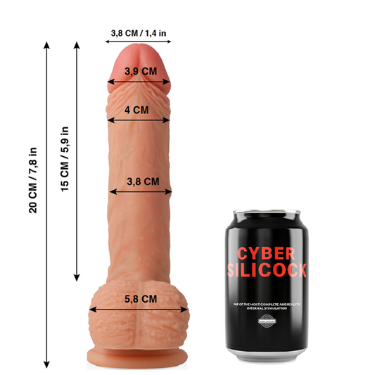 CYBER SILICOCK - FREEMAN ULTRA REALISTISCHE ZACHTE VLOEIBARE SILICONE 20 CM -Ø- 3,8 CM