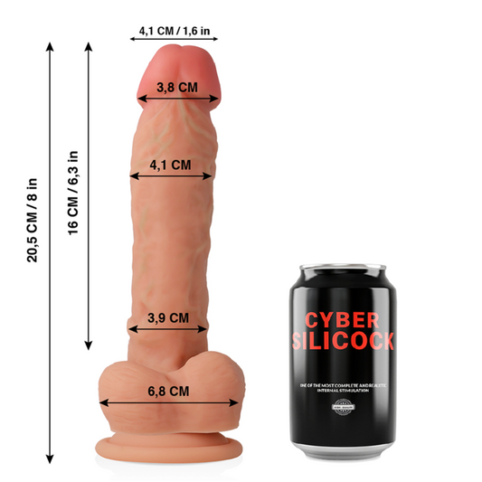 CYBER SILICOCK - ULTRAREALISTISCHE ZACHTE VLOEIBARE SILICONENPENIS 20,5 CM -O- 4,1 CM