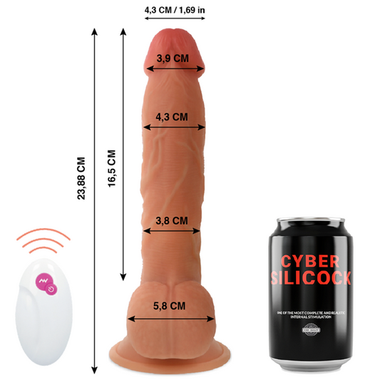 CYBER SILICOCK - AFSTANDSBEDIENING REALISTISCH MR JOHN 23,88 CM -O- 4,3 CM