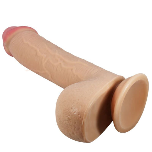 PRETTY LOVE - SLIDING SKIN SERIES REALISTISCHE DILDO MET VERSCHUIVENDE HUID ZUIGNAP VLEESKLEUR 23,4 CM
