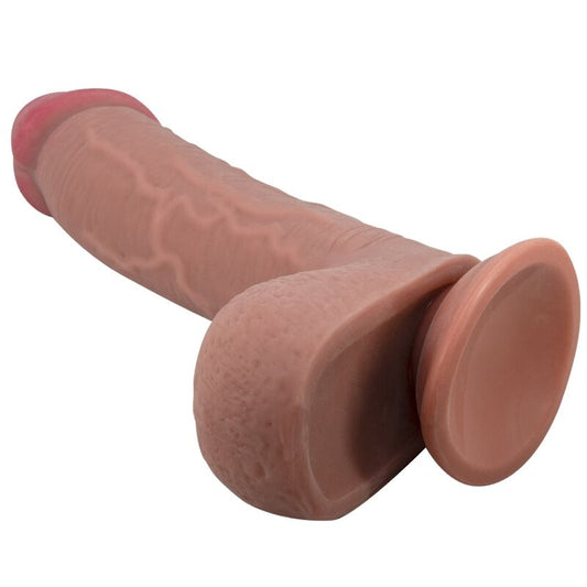 PRETTY LOVE - SLIDING SKIN SERIES REALISTISCHE DILDO MET SLIJDENDE HUID ZUIGNAP BRUIN 23,4 CM