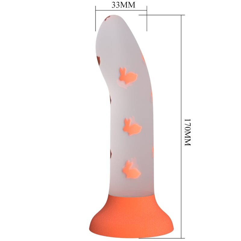 PRETTY LOVE - MAGICAL NIGHTFALL DILDO ZONDER TRILLINGEN LICHTGEVENDE ORANJE