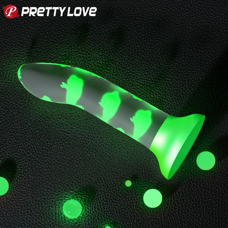 PRETTY LOVE - MAGICAL NIGHTFALL DILDO ZONDER TRILLINGEN LICHTGEVEND GROEN