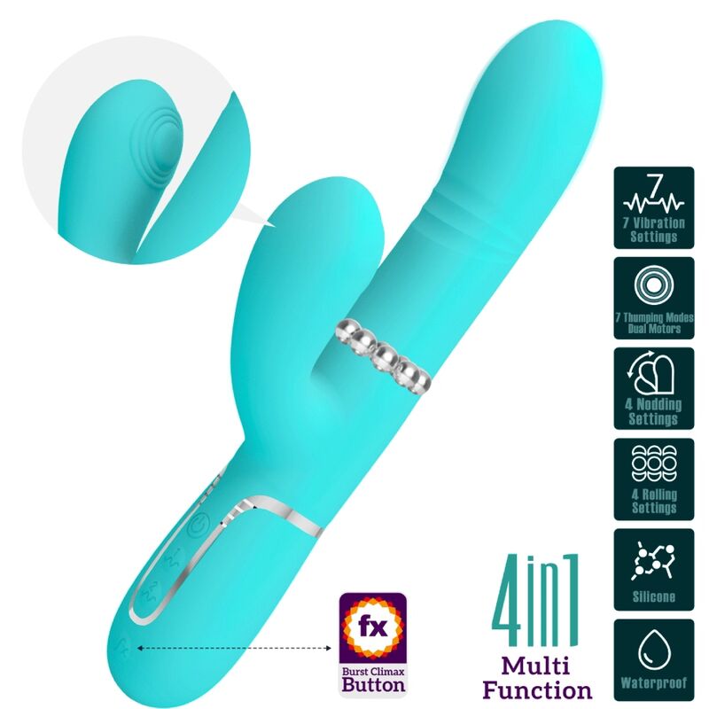 PRETTY LOVE - MULTIFUNCTIONELE G-SPOT VIBRATOR AQUA GROEN