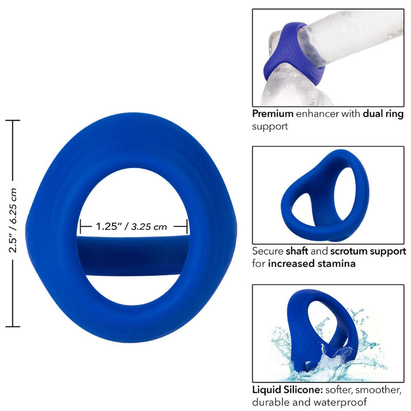 CALEXOTICS - ADMIRAAL COCK BALL DUBBELE RING BLAUW
