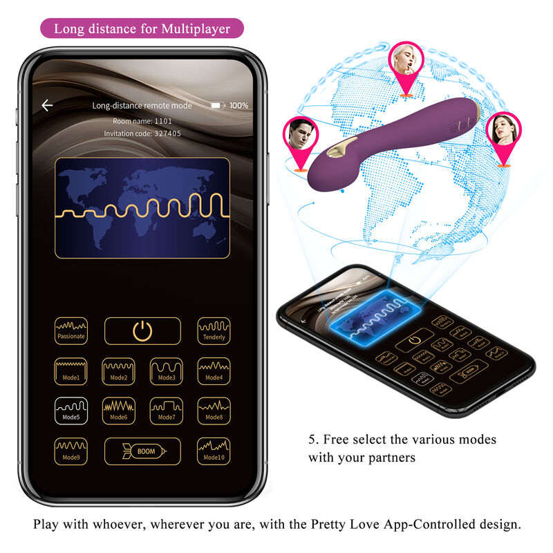 PRETTY LOVE - HECTOR ELEKTROSHOCK VIBRATOR MET APP-BEDIENING PAARS