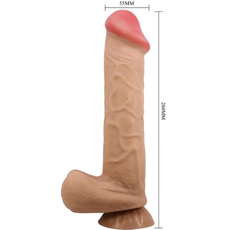 PRETTY LOVE - SLIDING SKIN SERIES REALISTISCHE DILDO MET VERSCHUIVENDE HUID ZUIGNAP FLESH 26 CM