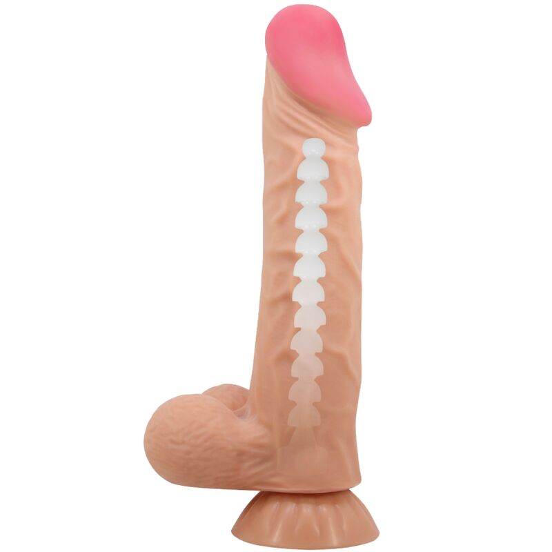 PRETTY LOVE - SLIDING SKIN SERIES REALISTISCHE DILDO MET BEWEEGBARE HUID ZUIGNAP 24 CM
