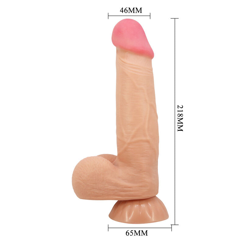 PRETTY LOVE - SLIDING SKIN SERIES REALISTISCHE DILDO MET VERSCHUIVENDE HUID ZUIGNAP 21,8 CM