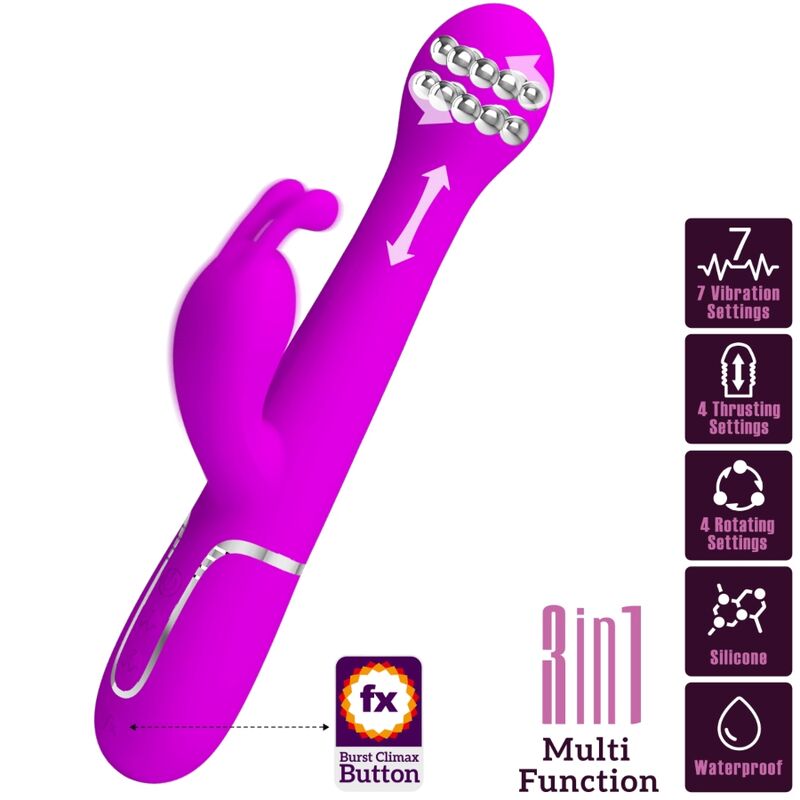 PRETTY LOVE - DEJON KONIJN VIBRATOR 3 IN 1 MULTIFUNCTIONEEL PAARS