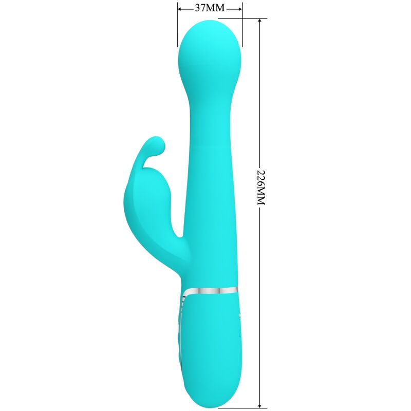 PRETTY LOVE - DEJON RABBIT VIBRATOR 3 IN 1 MULTIFUNCTION AQUA GROEN