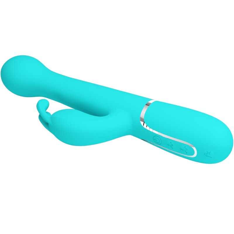 PRETTY LOVE - DEJON RABBIT VIBRATOR 3 IN 1 MULTIFUNCTION AQUA GROEN