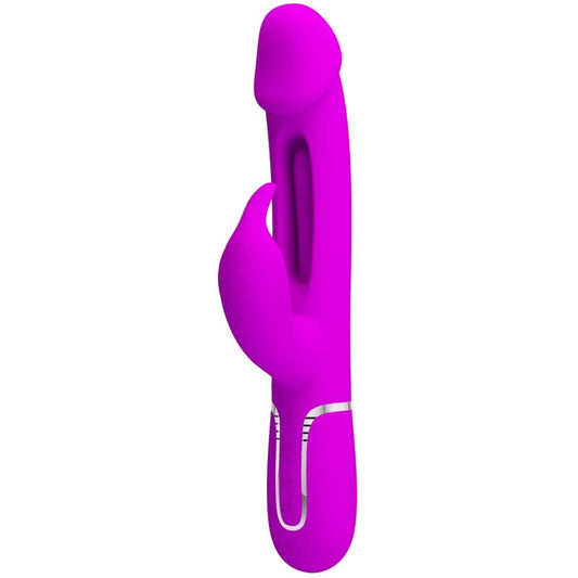 PRETTY LOVE - KAMPAS RABBIT 3-IN-1 MULTIFUNCTIONELE VIBRATOR MET TONG FUCHSIA