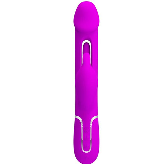 PRETTY LOVE - KAMPAS RABBIT 3-IN-1 MULTIFUNCTIONELE VIBRATOR MET TONG FUCHSIA