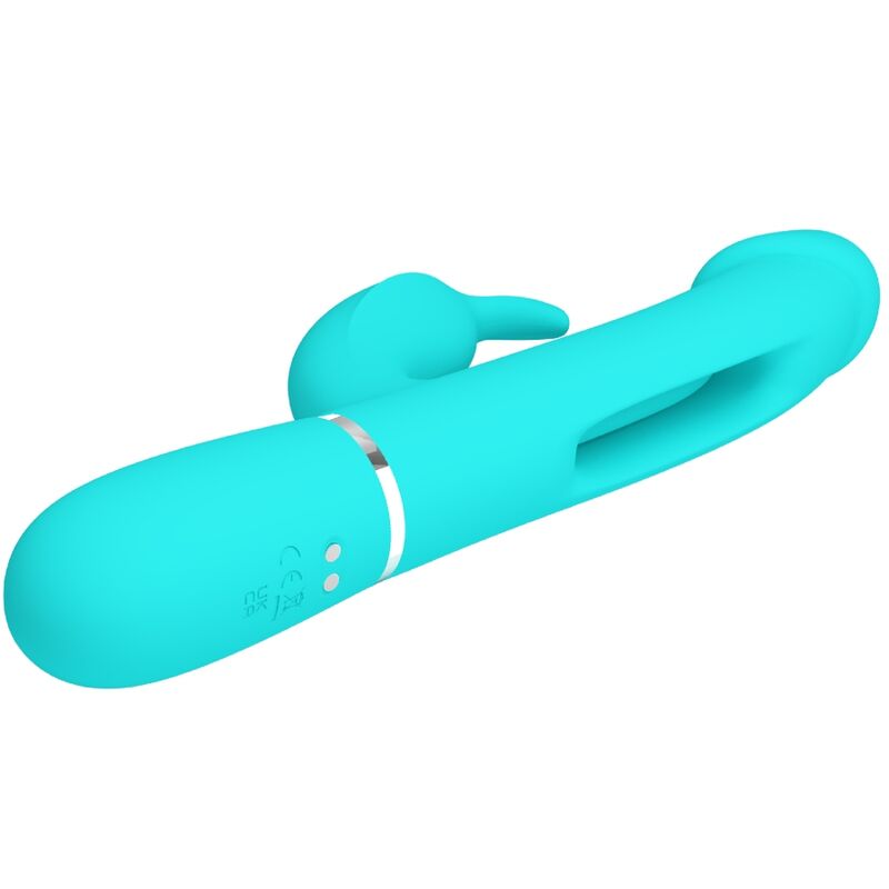 PRETTY LOVE - KAMPAS RABBIT 3-IN-1 MULTIFUNCTIONELE VIBRATOR MET TONG AQUAGROEN