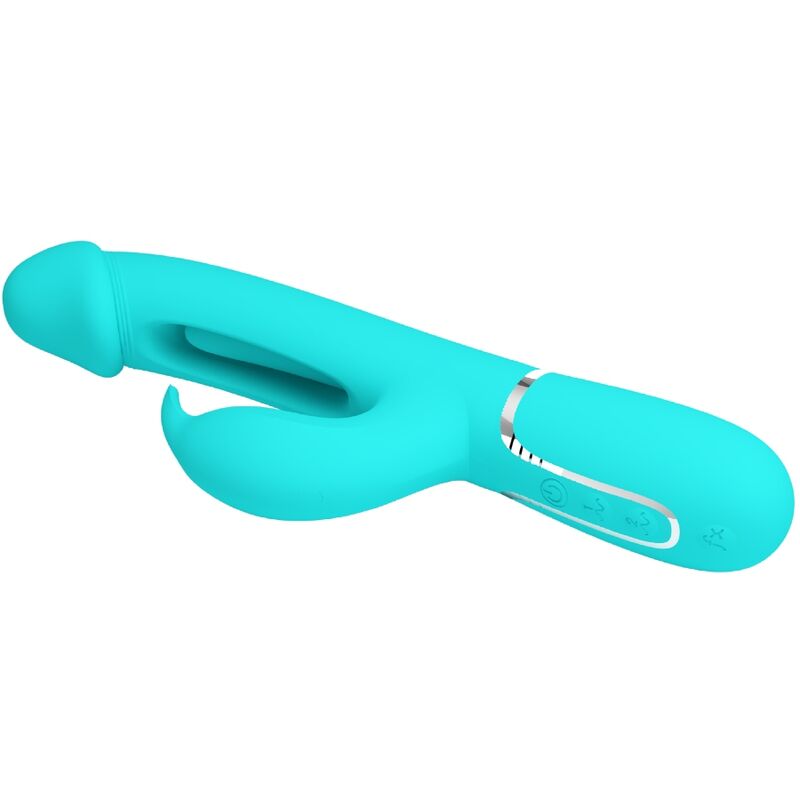 PRETTY LOVE - KAMPAS RABBIT 3-IN-1 MULTIFUNCTIONELE VIBRATOR MET TONG AQUAGROEN