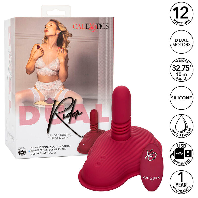 CALEXOTICS - RIDER MASSAGER DUBBELE MOTOR AFSTANDSBEDIENING ROOD