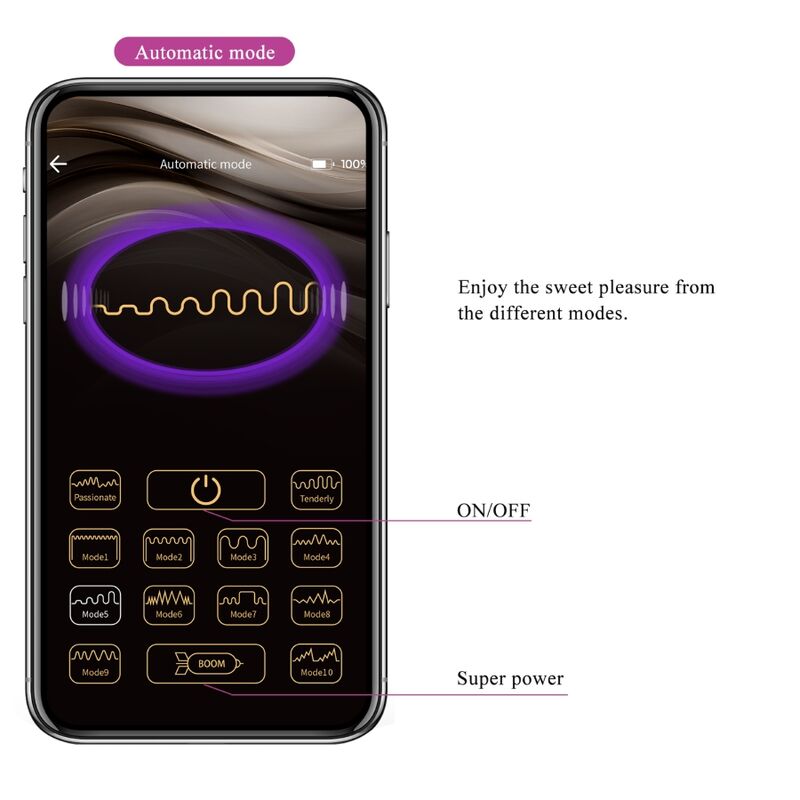 PRETTY LOVE - FISHERMAN APP-GESTUURD VIBREREND EI LILA