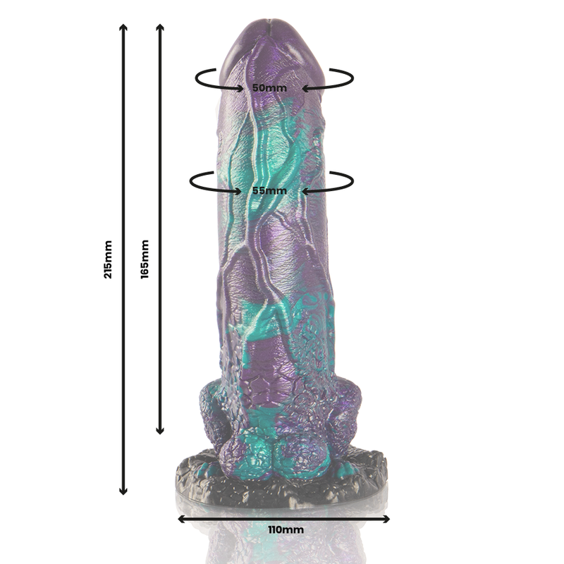 EPIC - BASILISK DILDO DUBBEL SCHUBBIG GENOT GROOT FORMAAT