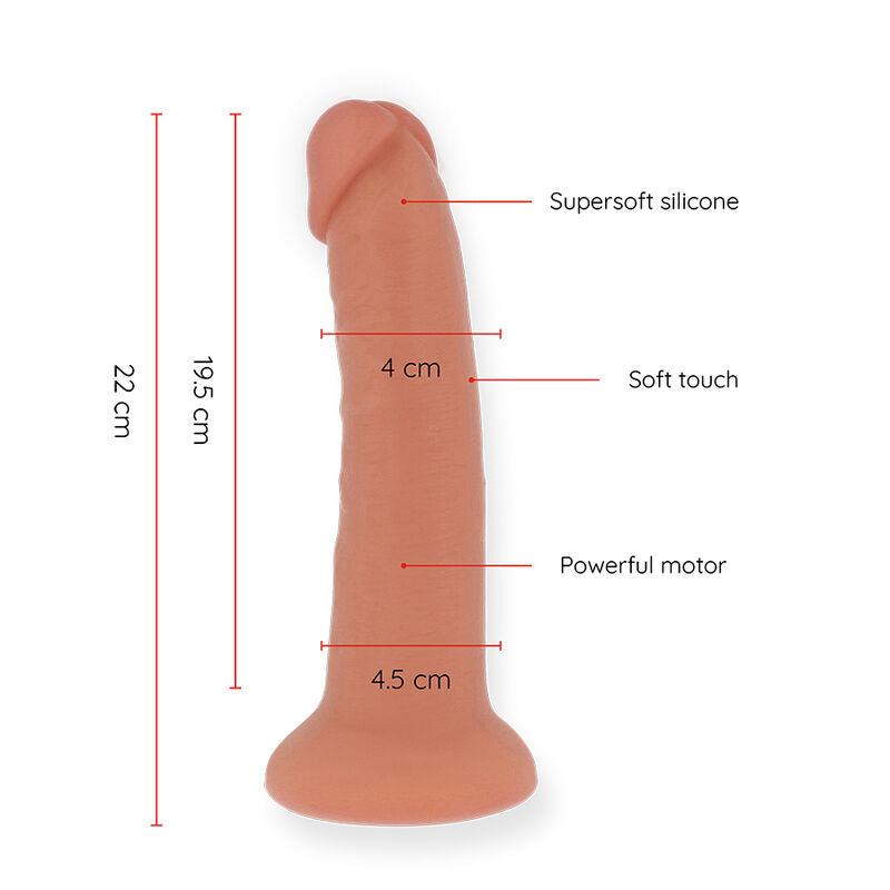 ONINDER - GROTE BOGOTÁ VIBRATOR DILDO 9 SNELHEDEN NATUURLIJK 22 CM -O- 4,5 CM - GRATIS APP