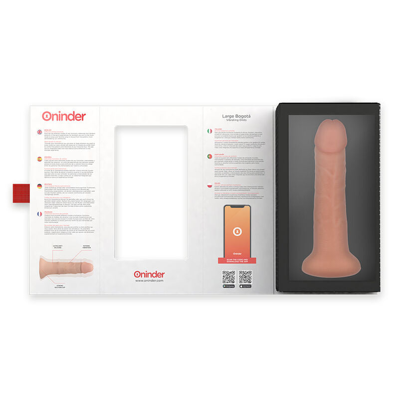 ONINDER - GROTE BOGOTÁ VIBRATOR DILDO 9 SNELHEDEN NATUURLIJK 22 CM -O- 4,5 CM - GRATIS APP