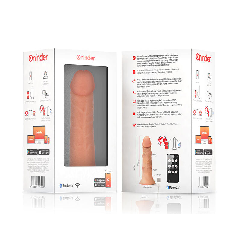 ONINDER - MEDIUM BOGOTÁ VIBRATOR DILDO 9 SNELHEDEN NATUURLIJK 20 CM -O- 4.2 CM - GRATIS APP