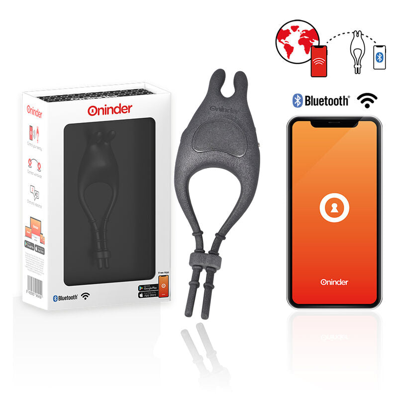 ONINDER - PAMPA OPLAADBARE, VERSTELBARE VIBRATORRING MET CLITORISSTIMULATOR 10 SNELHEDEN - GRATIS APP