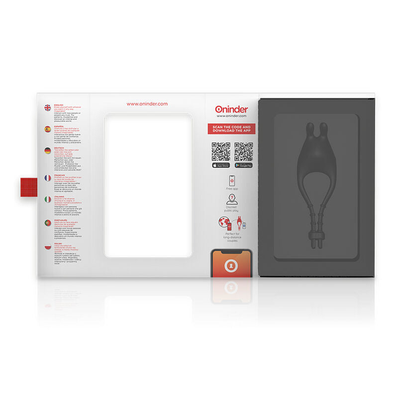 ONINDER - PAMPA OPLAADBARE, VERSTELBARE VIBRATORRING MET CLITORISSTIMULATOR 10 SNELHEDEN - GRATIS APP