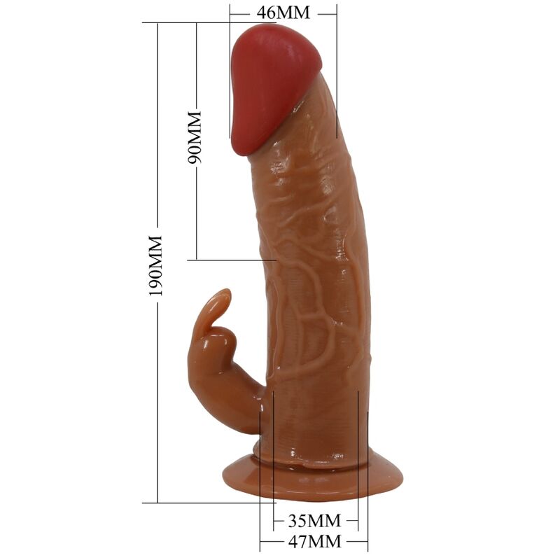 PRETTY LOVE - MARION HARNESS UNIVERSELE SLIP MET TRILLENDE DILDO 19 CM BRUIN