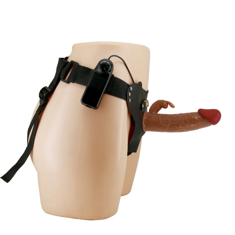 PRETTY LOVE - MARION HARNESS UNIVERSELE SLIP MET TRILLENDE DILDO 19 CM BRUIN