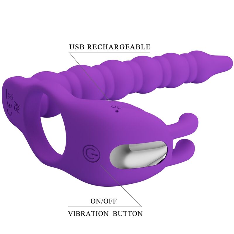 PRETTY LOVE - BLACKNEY PENISRING MET LILA VIBRATOR PLUG