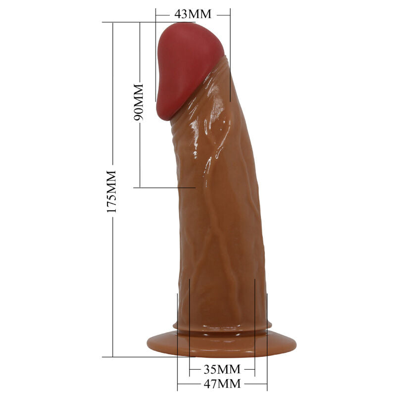 PRETTY LOVE - STARKS HARNESS SLIP MULTISNELHEID VIBRERENDE DILDO 17,5 CM LICHTBRUIN