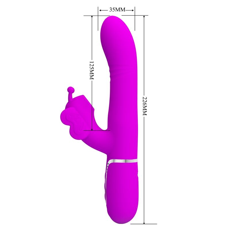 PRETTY LOVE - MULTIFUNCTIONELE KONIJN VIBRATOR 4 IN 1 VLINDER FUCHSIA