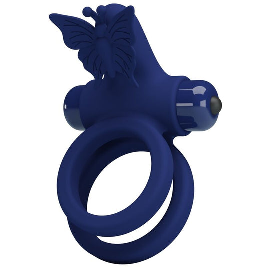 PRETTY LOVE - JAMELE DUBBELE RING MET TRILLING EN VLINDERSTIMULATOR BLAUW