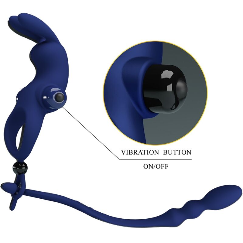 PRETTY LOVE - AYAD KONIJN VIBRATORRING MET PLUG BLAUW
