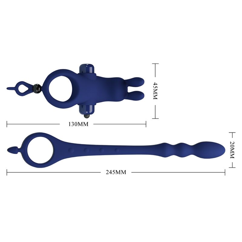 PRETTY LOVE - AYAD KONIJN VIBRATORRING MET PLUG BLAUW