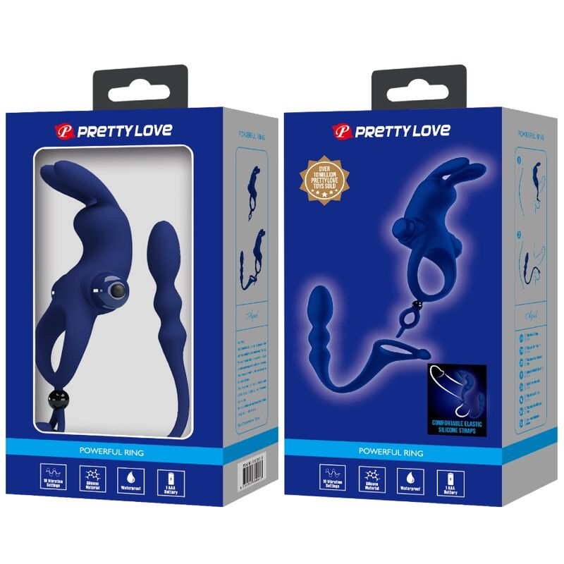 PRETTY LOVE - AYAD KONIJN VIBRATORRING MET PLUG BLAUW