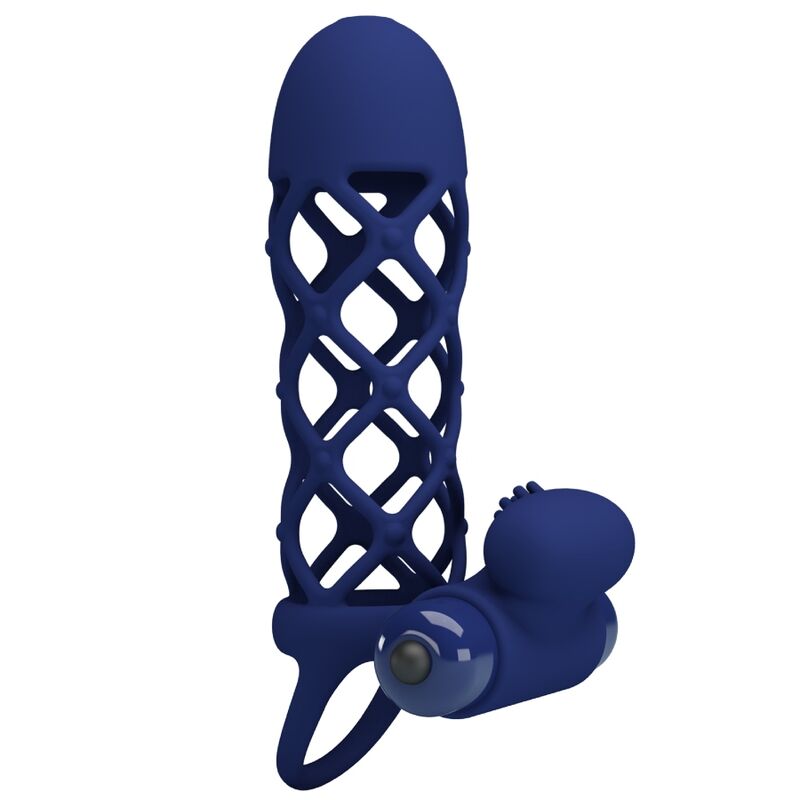 PRETTY LOVE - GIANN VIBRATORRING MET SILICONEN HOES BLAUW