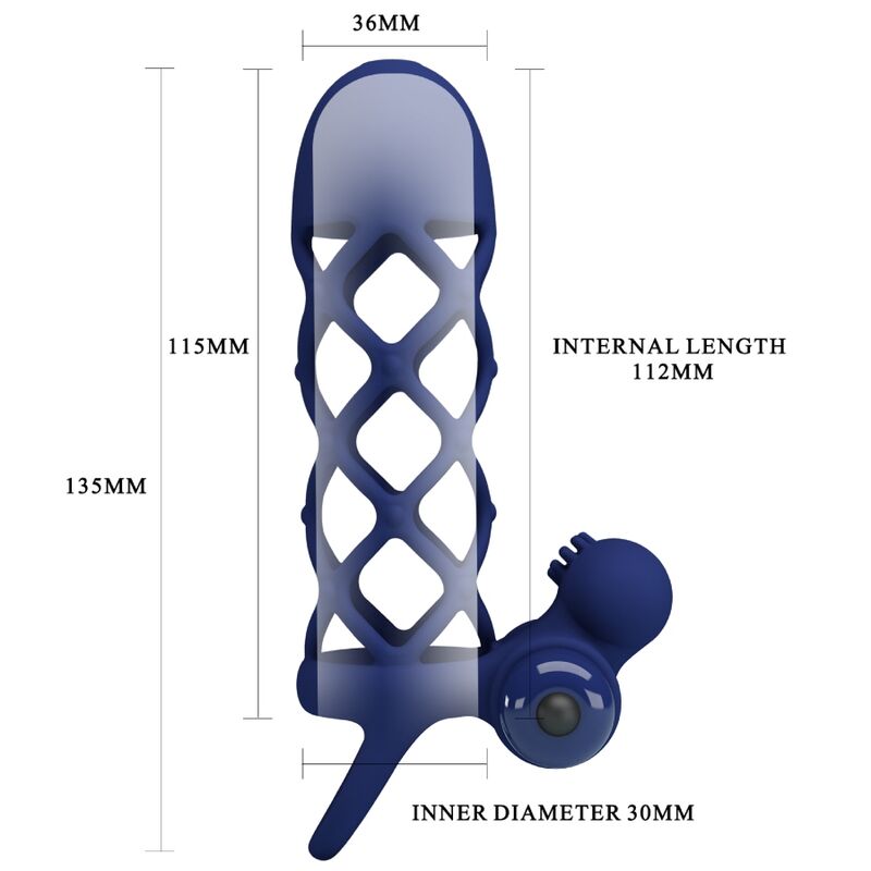 PRETTY LOVE - GIANN VIBRATORRING MET SILICONEN HOES BLAUW